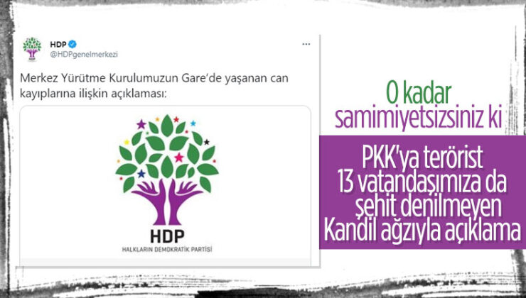 HDP’den 13 vatandaşımızın şehit edilmesiyle ilgili samimyetsiz açıklama