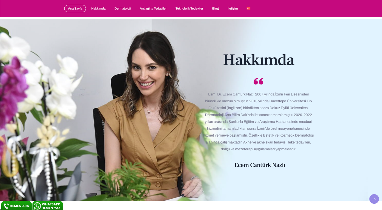 Uzm. Dr. Ecem Cantürk Nazlı: İzmir’in Öncü Dermatologlarından Biri