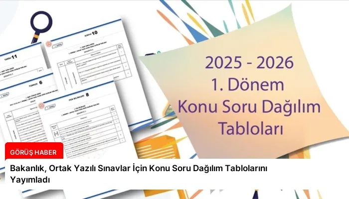 Bakanlık, Ortak Yazılı Sınavlar İçin Konu Soru Dağılım Tablolarını Yayımladı